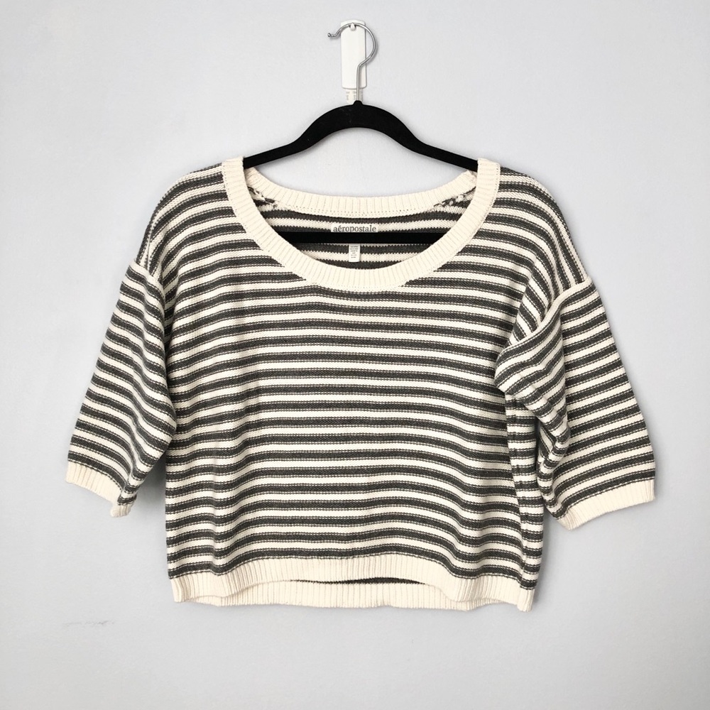 3/$30 Striped knit crop sweater
